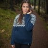 Sweater med rund hals i islandsk uld – blå