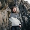 Sweater med rund hals i islandsk uld – hvid