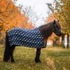 Ulddækken i islandsk uld – heste – blå