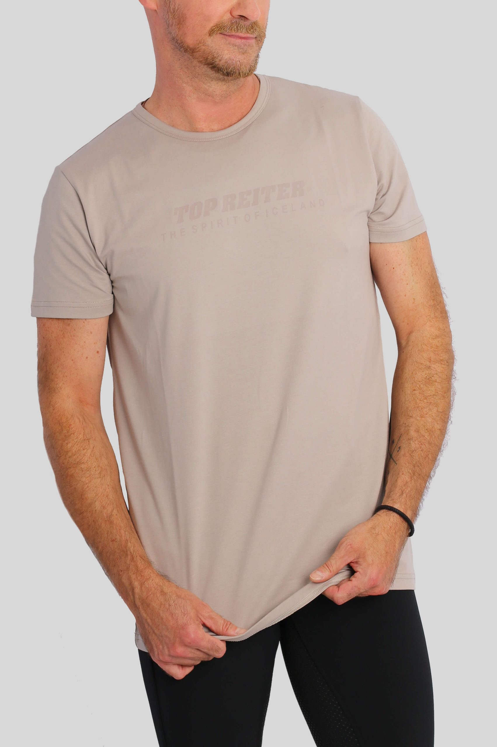 TOP REITER T-shirt med rund-hals herre – Beige